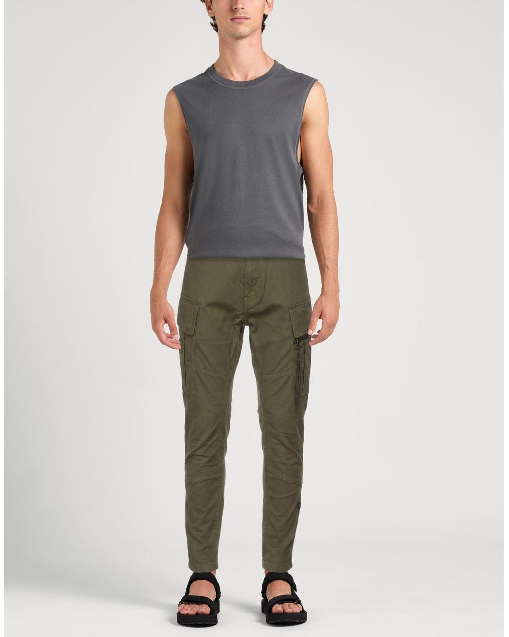 G-Star Green Military Pants Cotton, Elastane for men