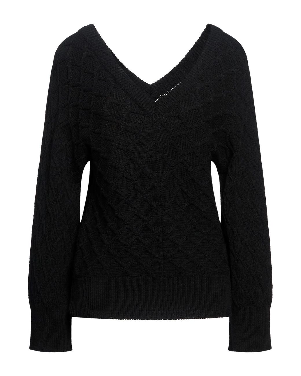 Soallure Black Sweater Viscose, Polyester