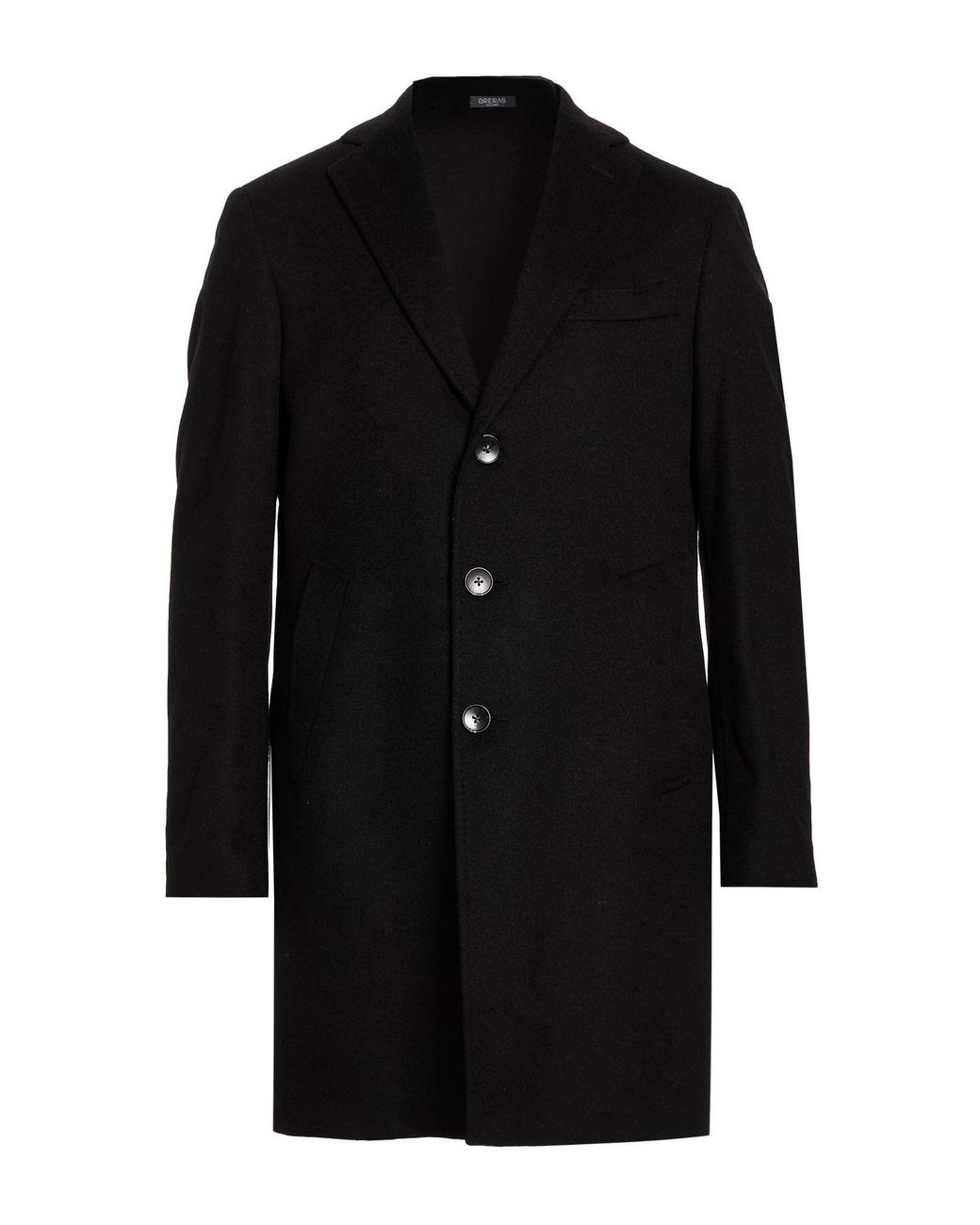 BRERAS Milano Black Coat Wool, Polyamide for men
