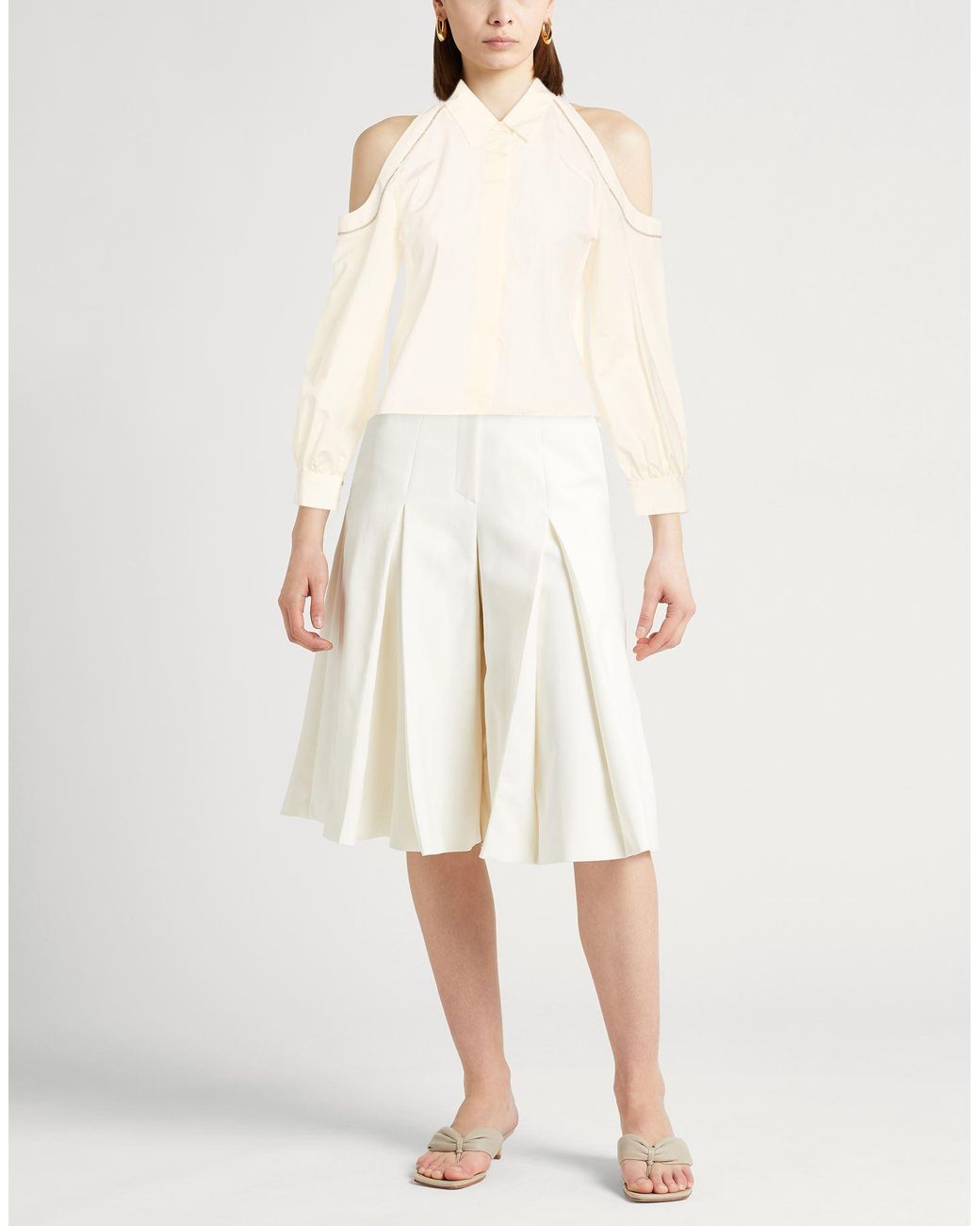 Peserico White Ivory Shirt Cotton, Polyester