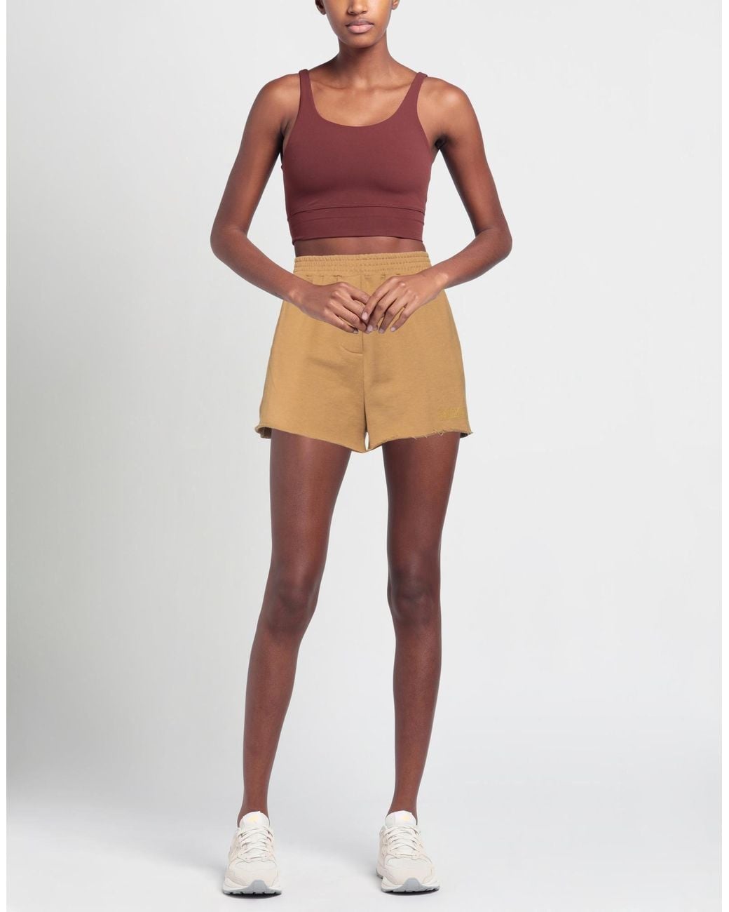 Douuod Natural Camel Shorts & Bermuda Shorts Cotton
