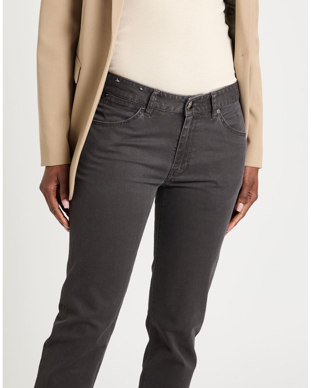 PT Torino Gray Pants Cotton, Elastane