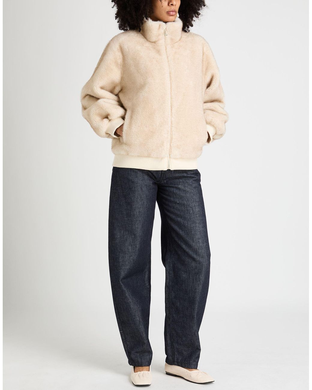 Sandro Natural Shearling & Teddy