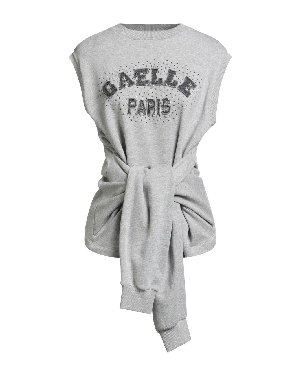 Gaelle Paris Gray Sweatshirt Cotton, Polyester, Elastane
