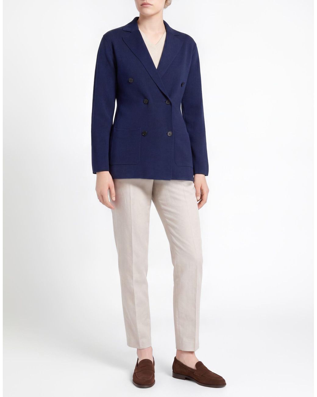 FILIPPO DE LAURENTIIS Blue Midnight Blazer Cotton