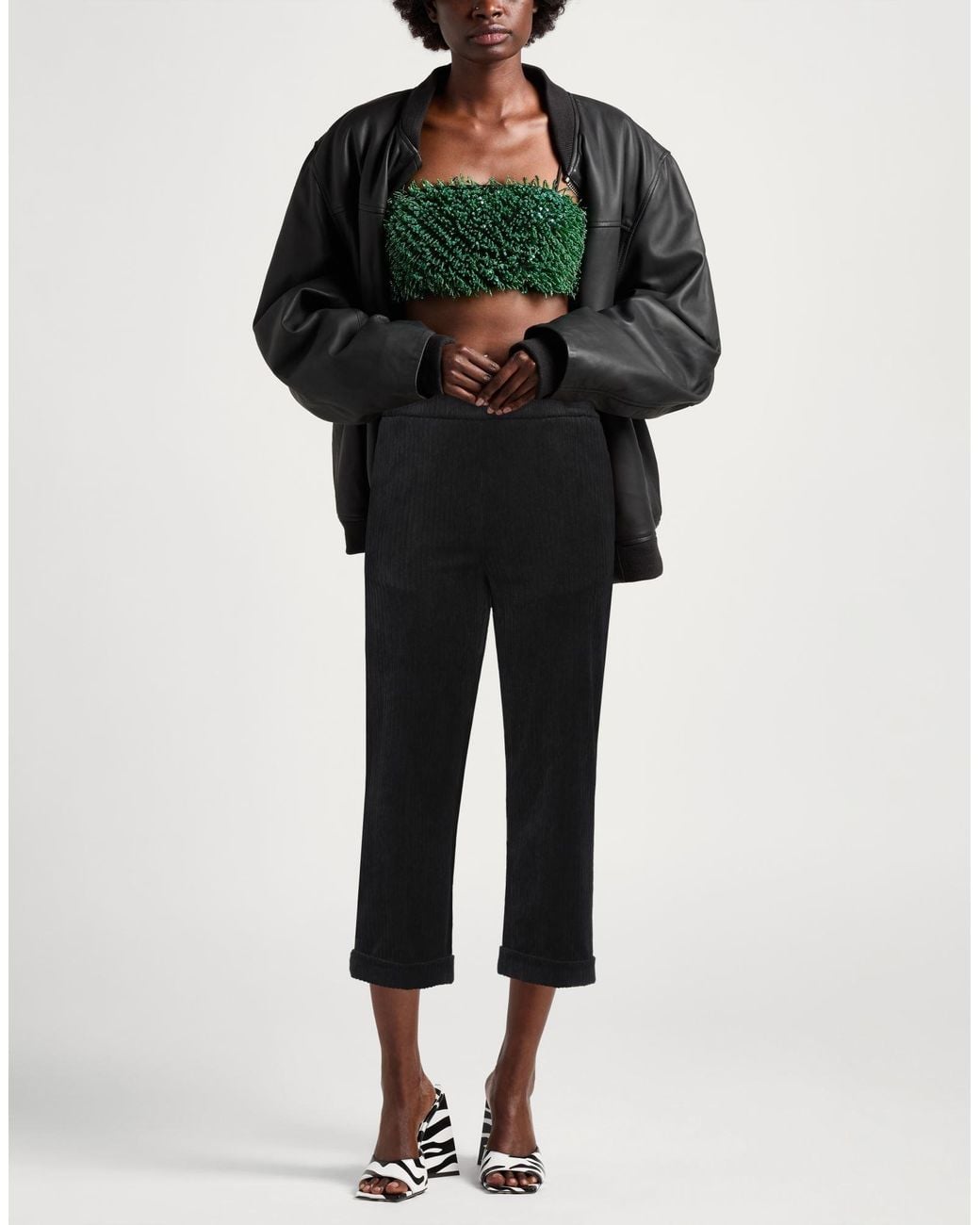 MEIMEIJ Black Pants Polyester, Polyamide, Elastane