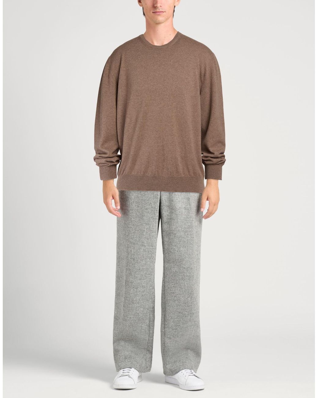Lamberto Losani Brown Khaki Sweater Virgin Wool, Cashmere, Silk for men