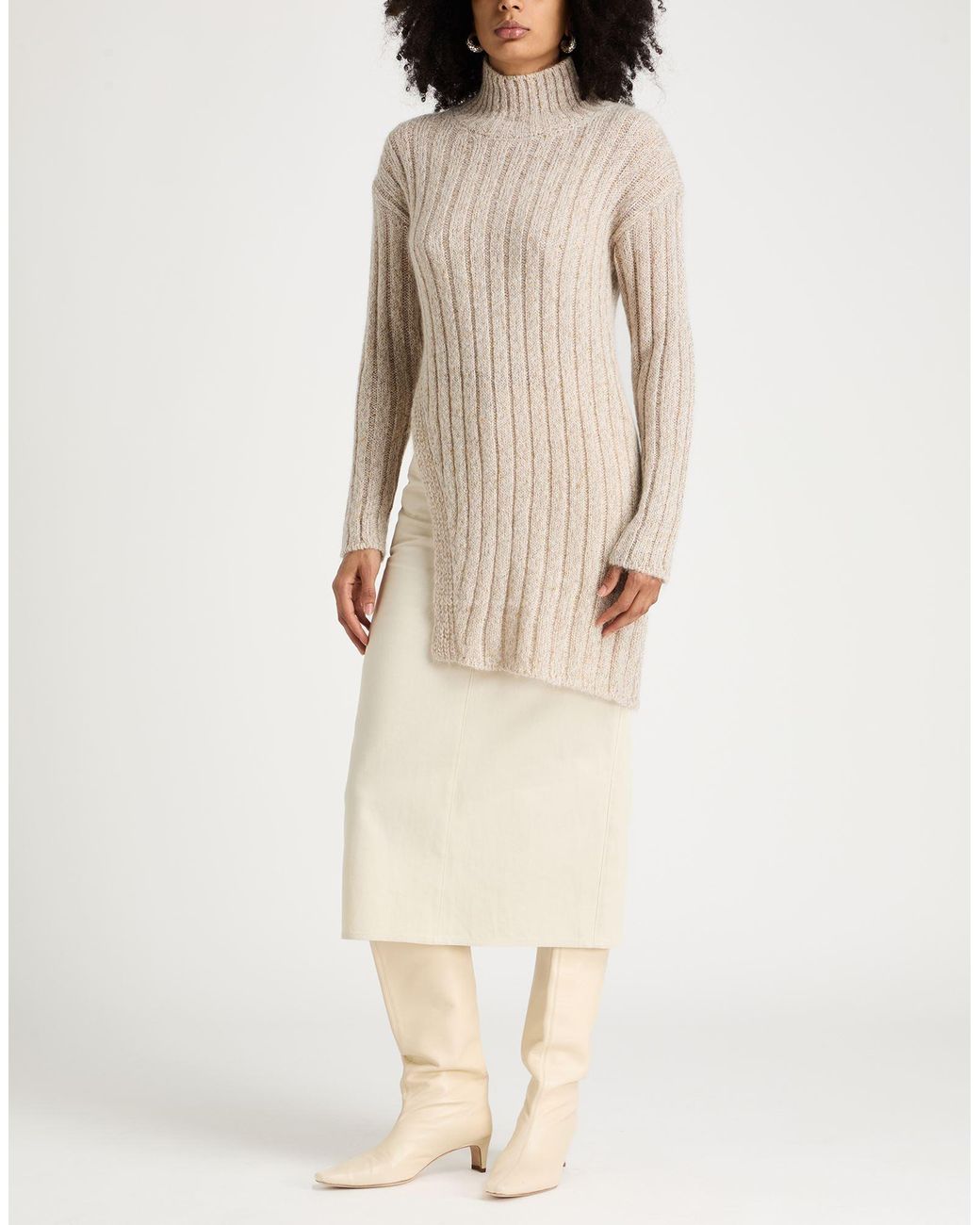 Manila Grace White Turtleneck Acrylic, Polyamide, Wool, Polyester