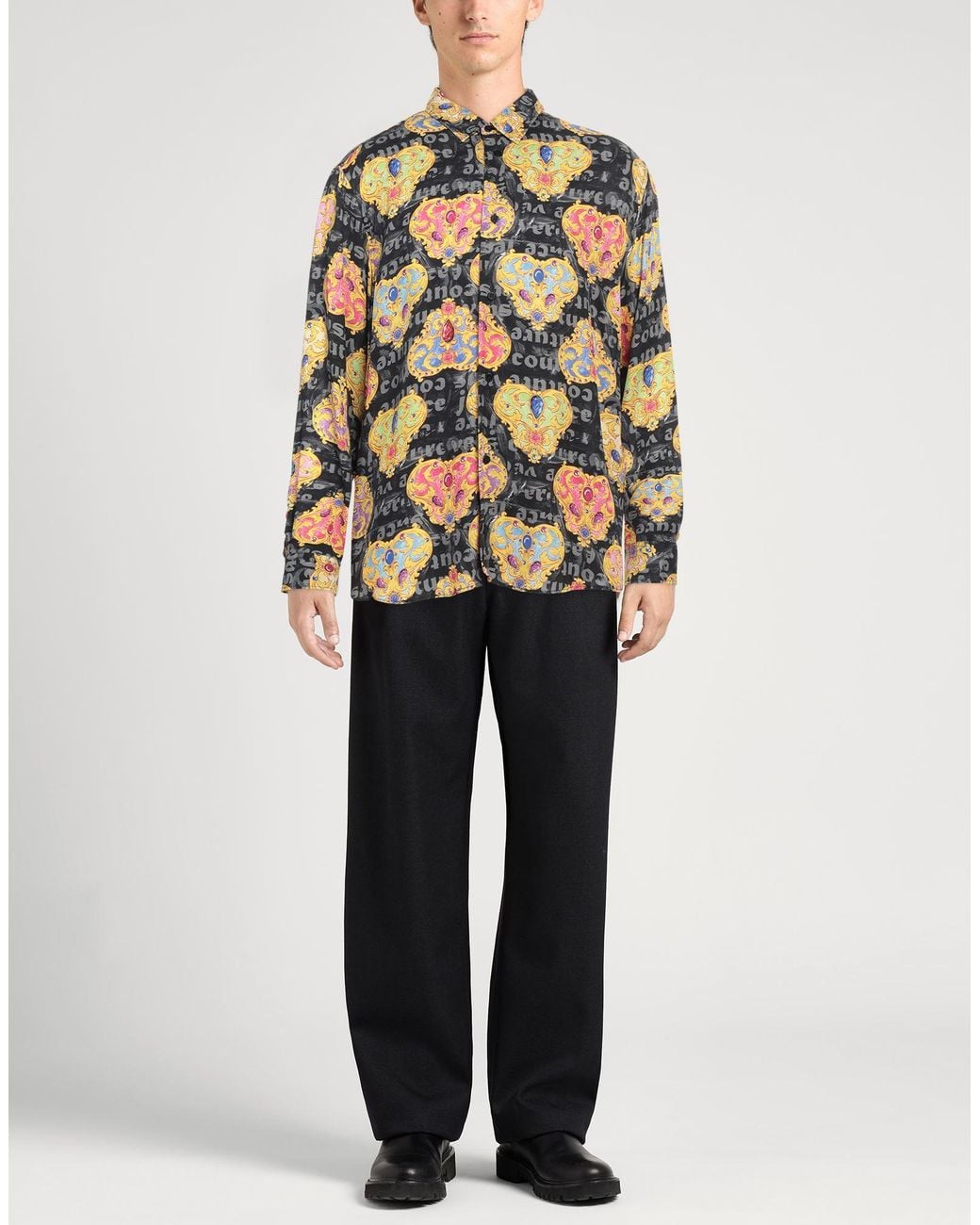 Versace Jeans Couture Gray Shirt Viscose for men