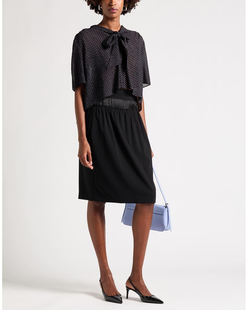 Maison Margiela Black Midi Skirt Polyester, Elastane