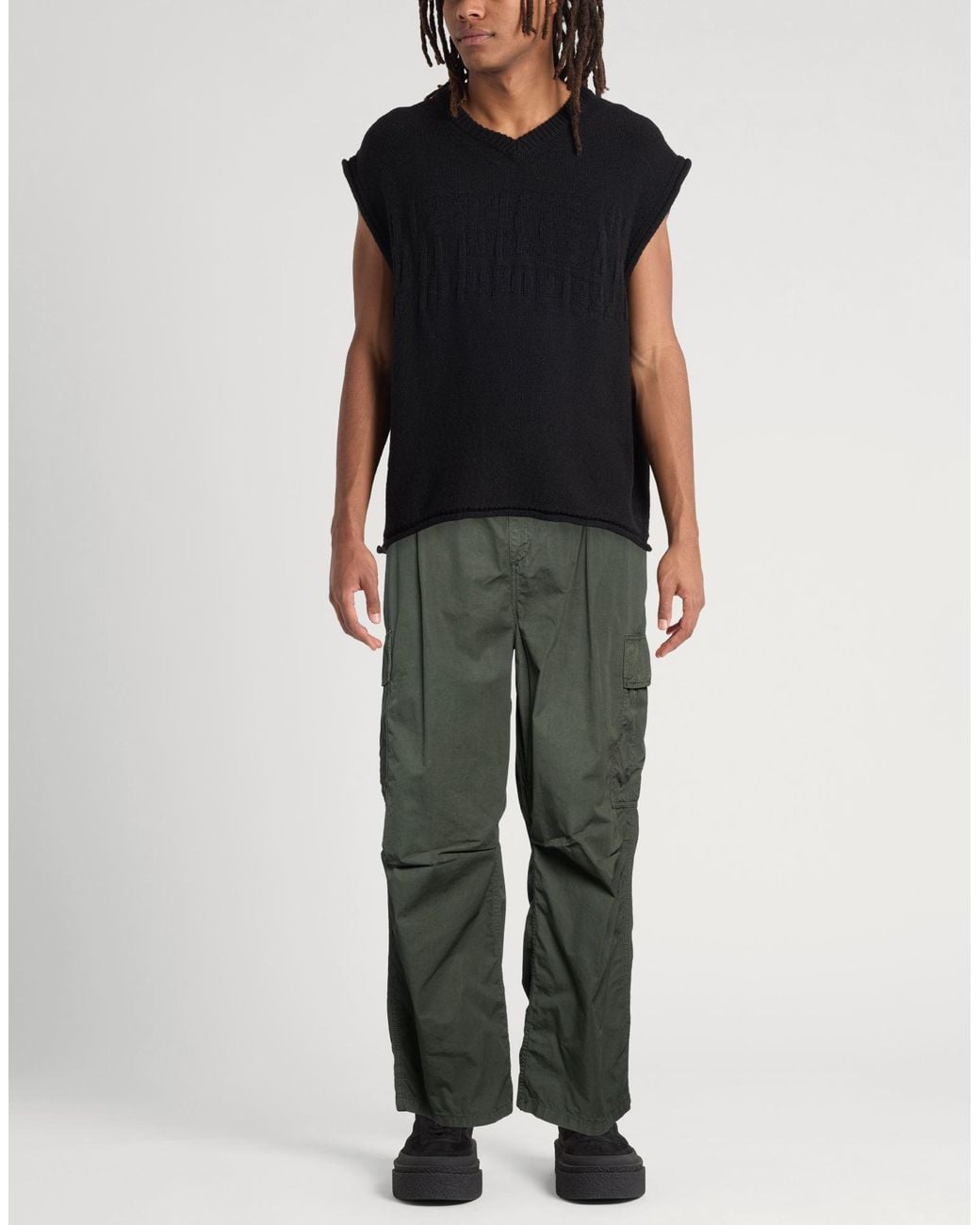 Carhartt Green Dark Pants Cotton for men