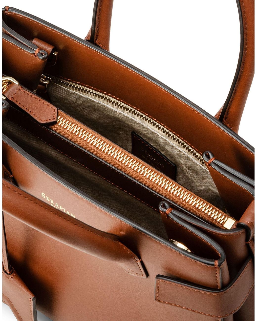 Borsa A Mano di Serapian in Brown