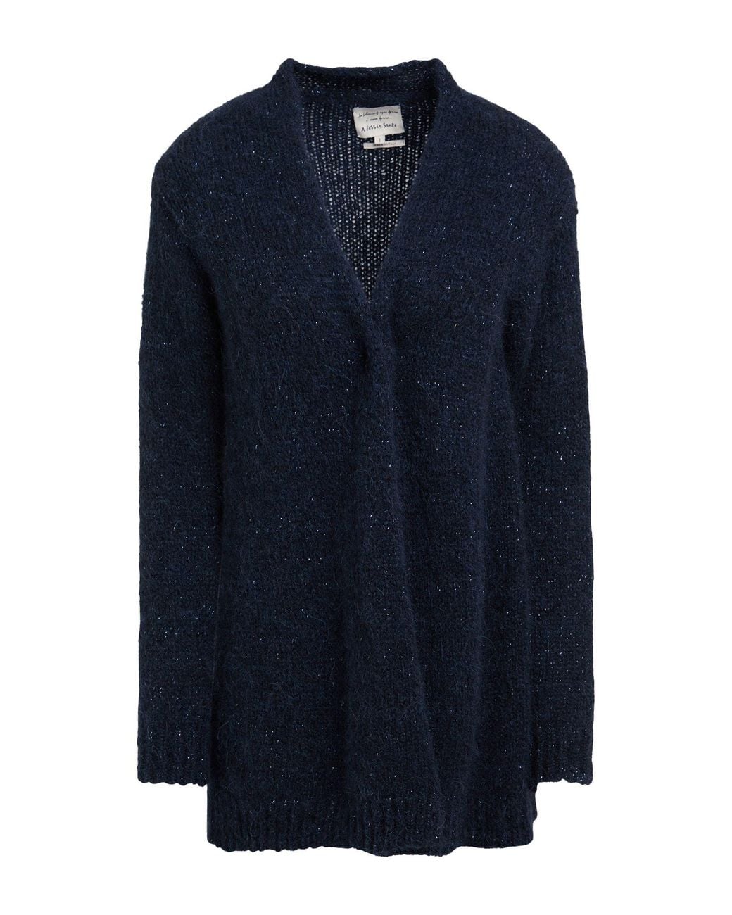 ALESSIA SANTI Blue Cardigan Alpaca Wool, Polyamide, Wool, Viscose, Metallic Fiber