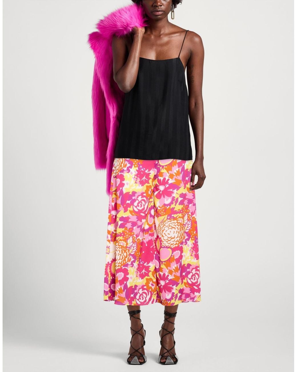 Hanita Pink Fuchsia Pants Polyester