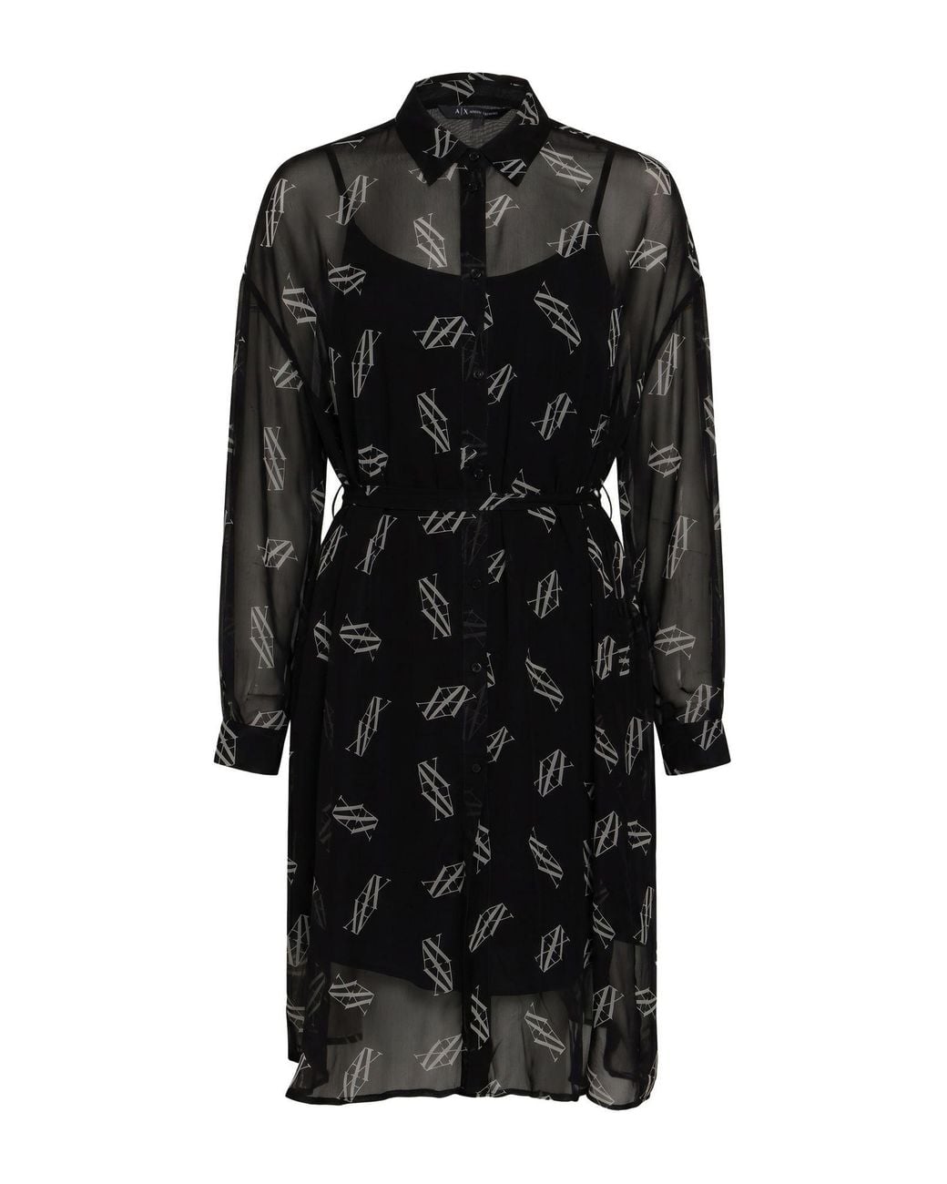 ARMANI EXCHANGE Black Midi Dress Viscose