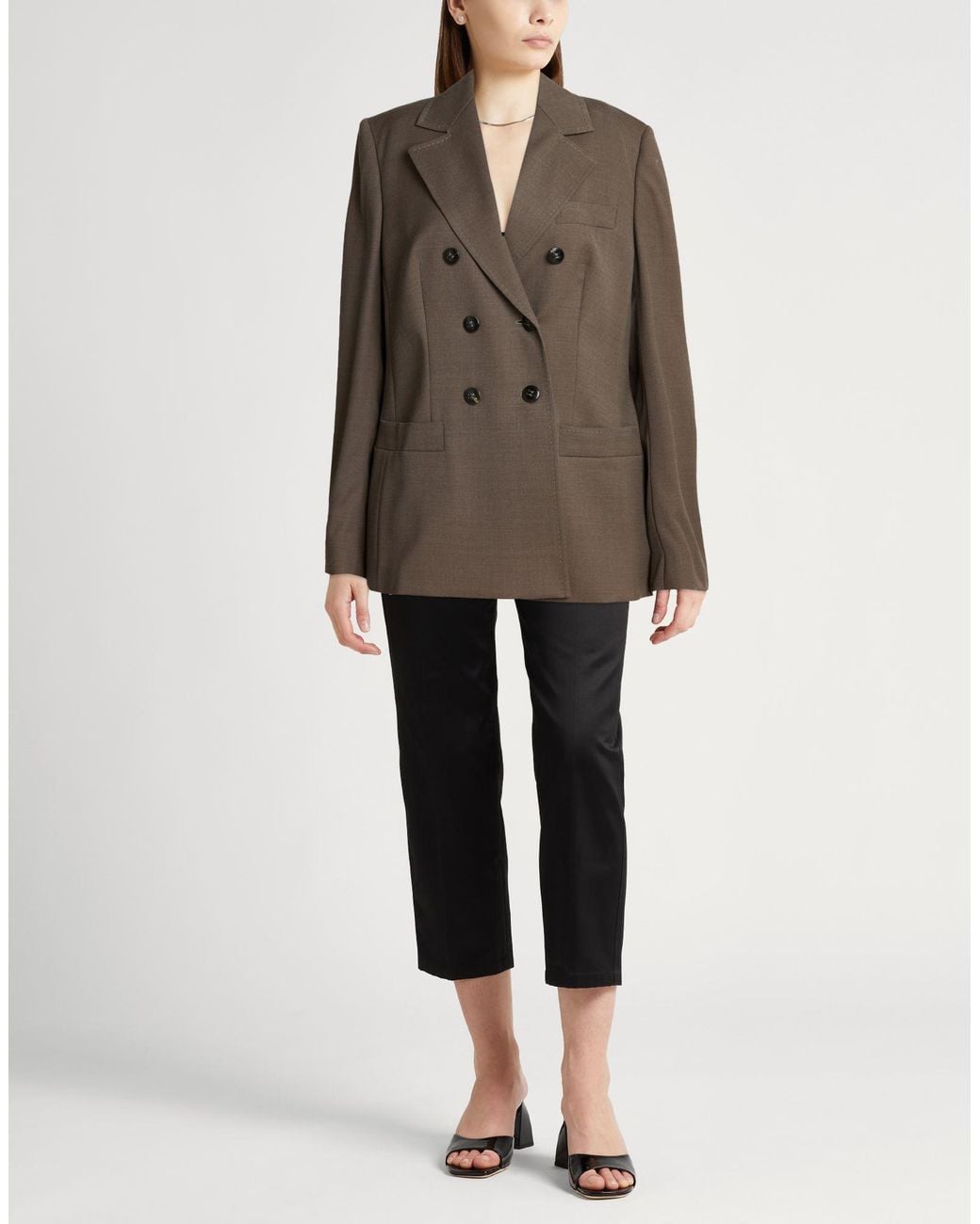 ESCADA Brown Blazer Virgin Wool, Elastane