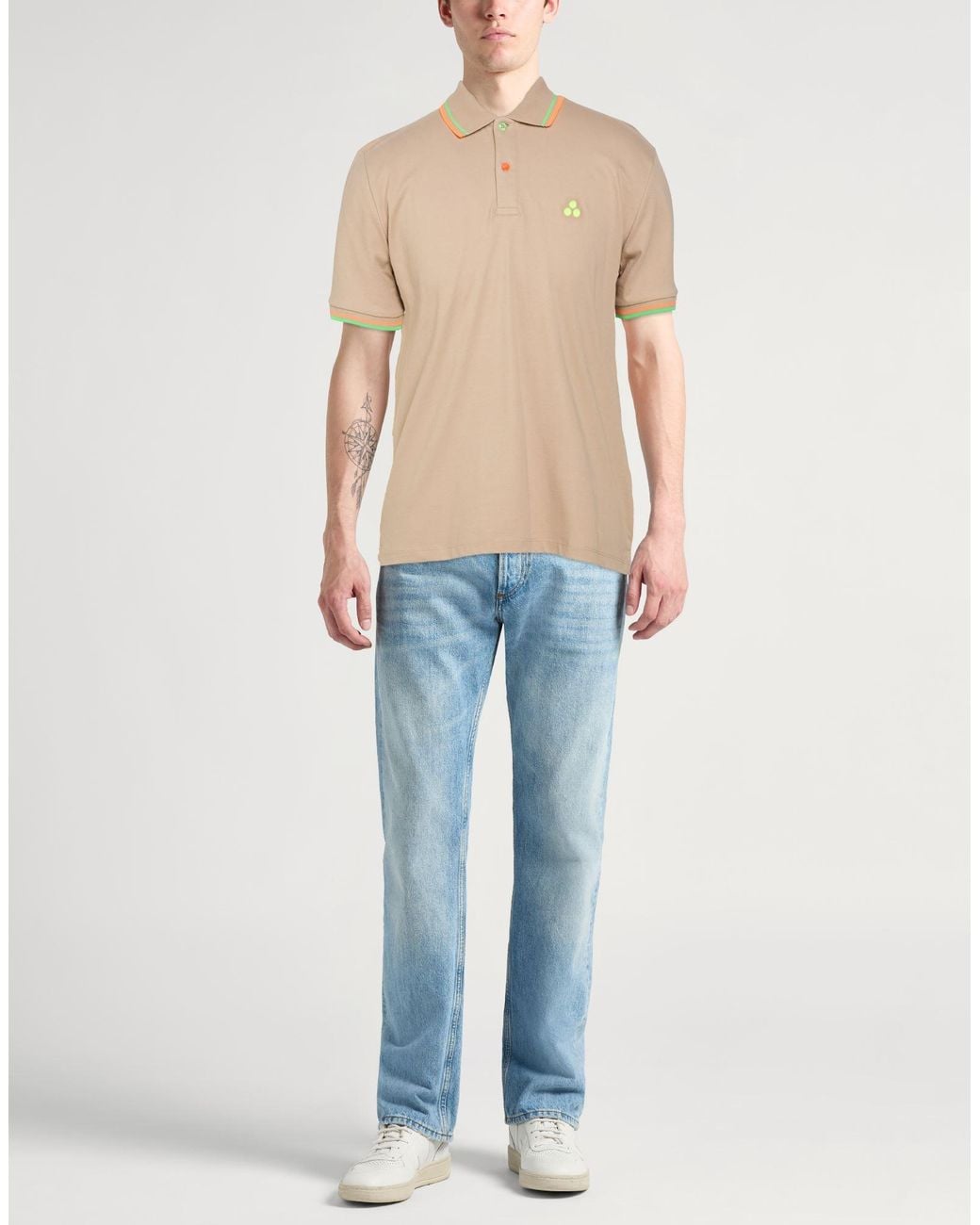 Peuterey Natural Polo Shirt Cotton, Elastane for men