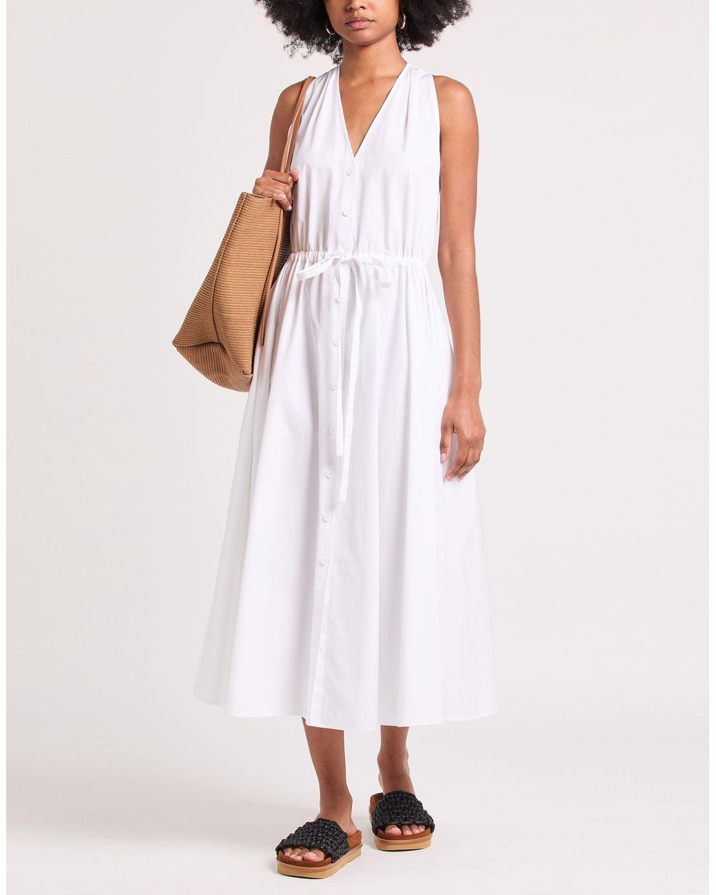 Aspesi White Maxi Dress Cotton