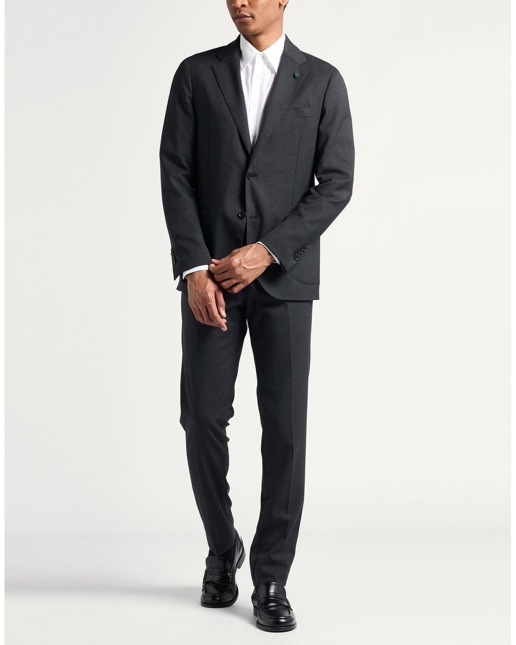 Lardini Blue Suit Polyester, Wool, Elastane for men