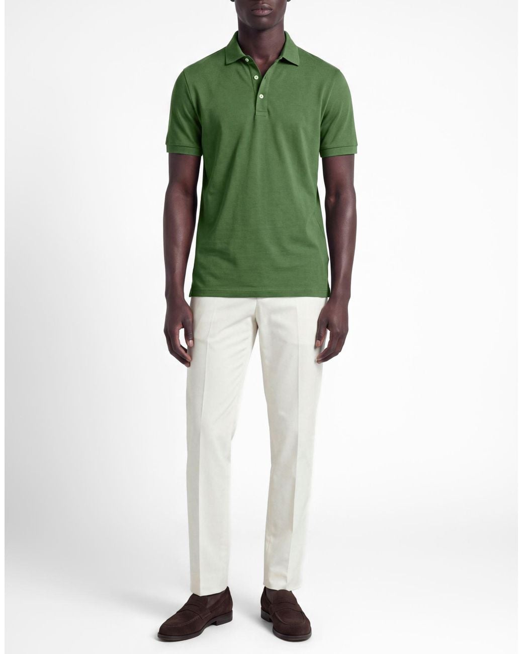 Moorer Green Polo Shirt Cotton for men