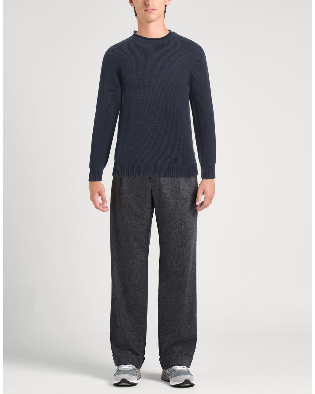 Alpha Studio Blue Sweater Cotton, Polyamide for men