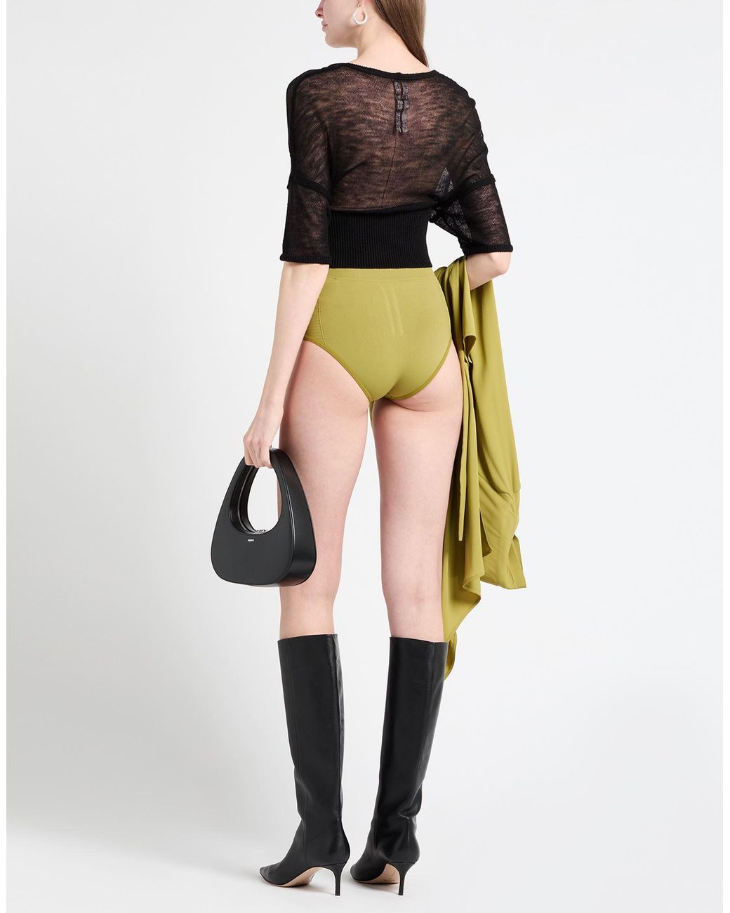 Rick Owens Green Lime Shorts & Bermuda Shorts Polyamide, Elastane