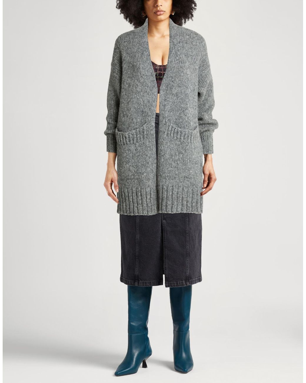 MSGM Gray Sand Cardigan Cotton