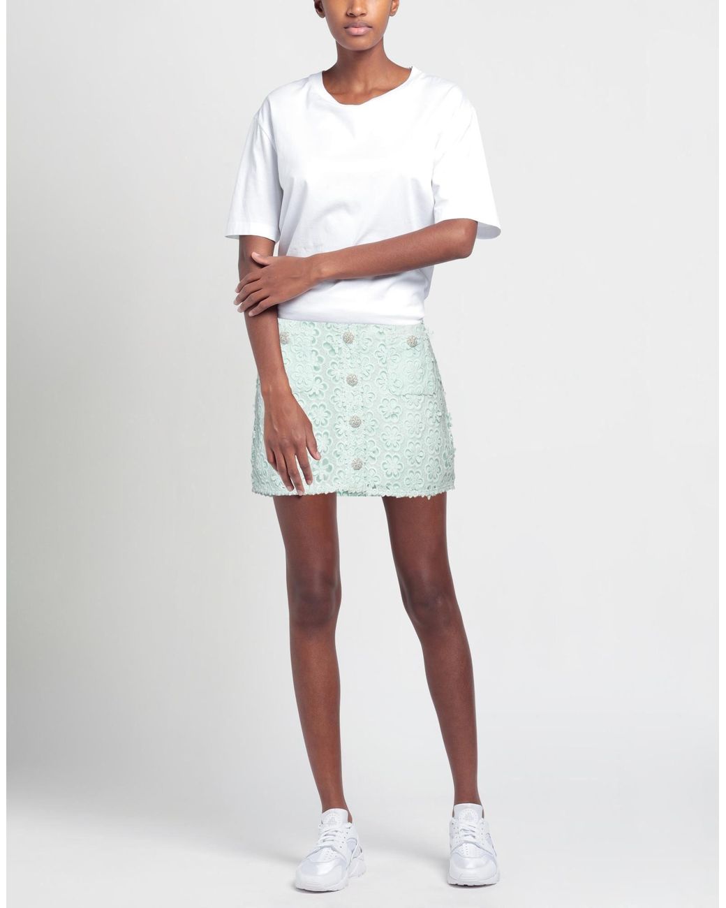 Self-Portrait Green Mini Skirt