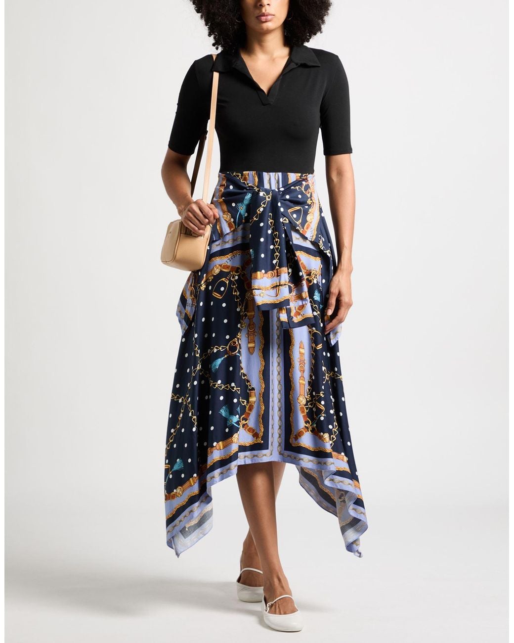 Maje Black Midnight Midi Dress Viscose, Polyester, Elastane