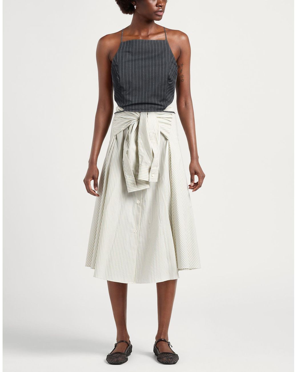Ganni Gray Top Recycled Polyester, Viscose, Elastane
