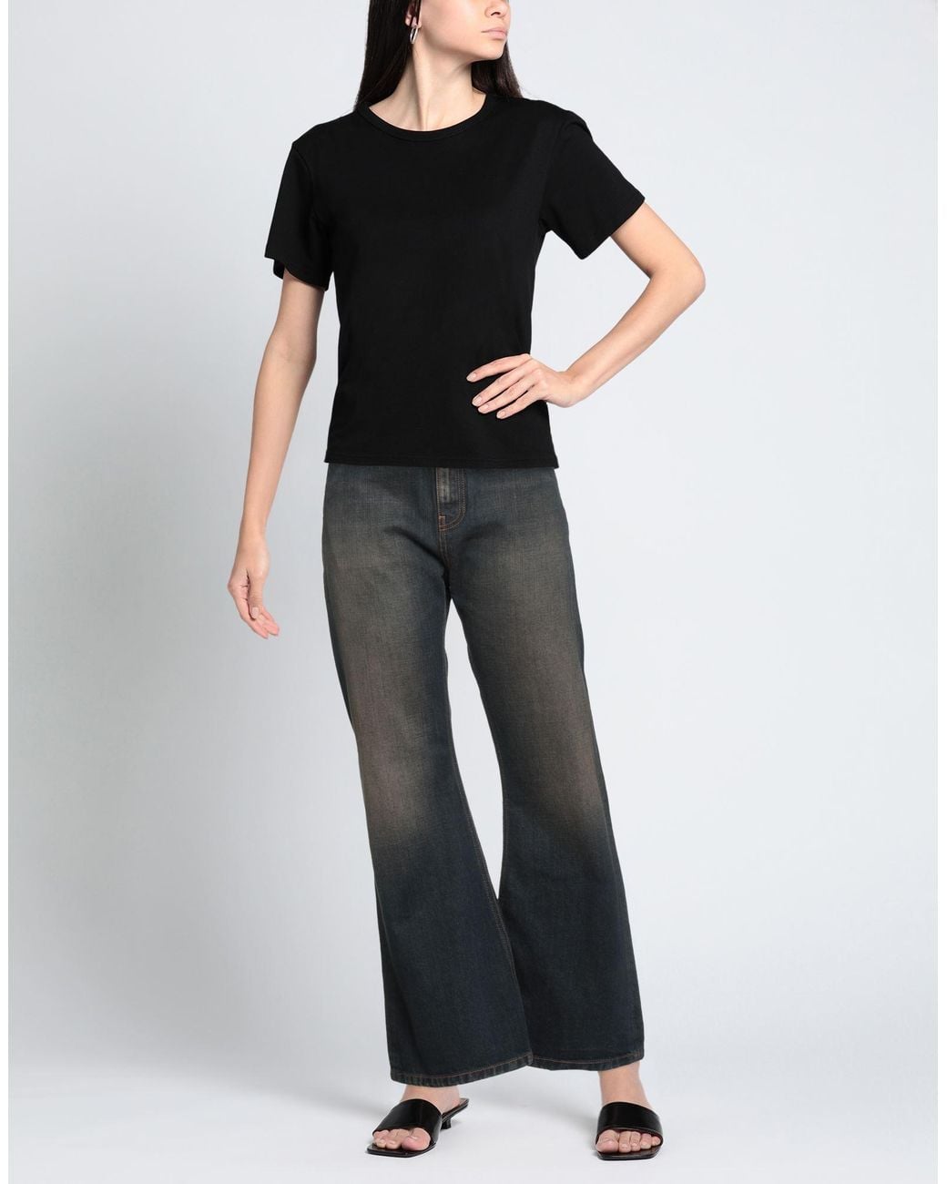 THE BIG WHITE BLUE Gray Jeans Cotton, Polyester