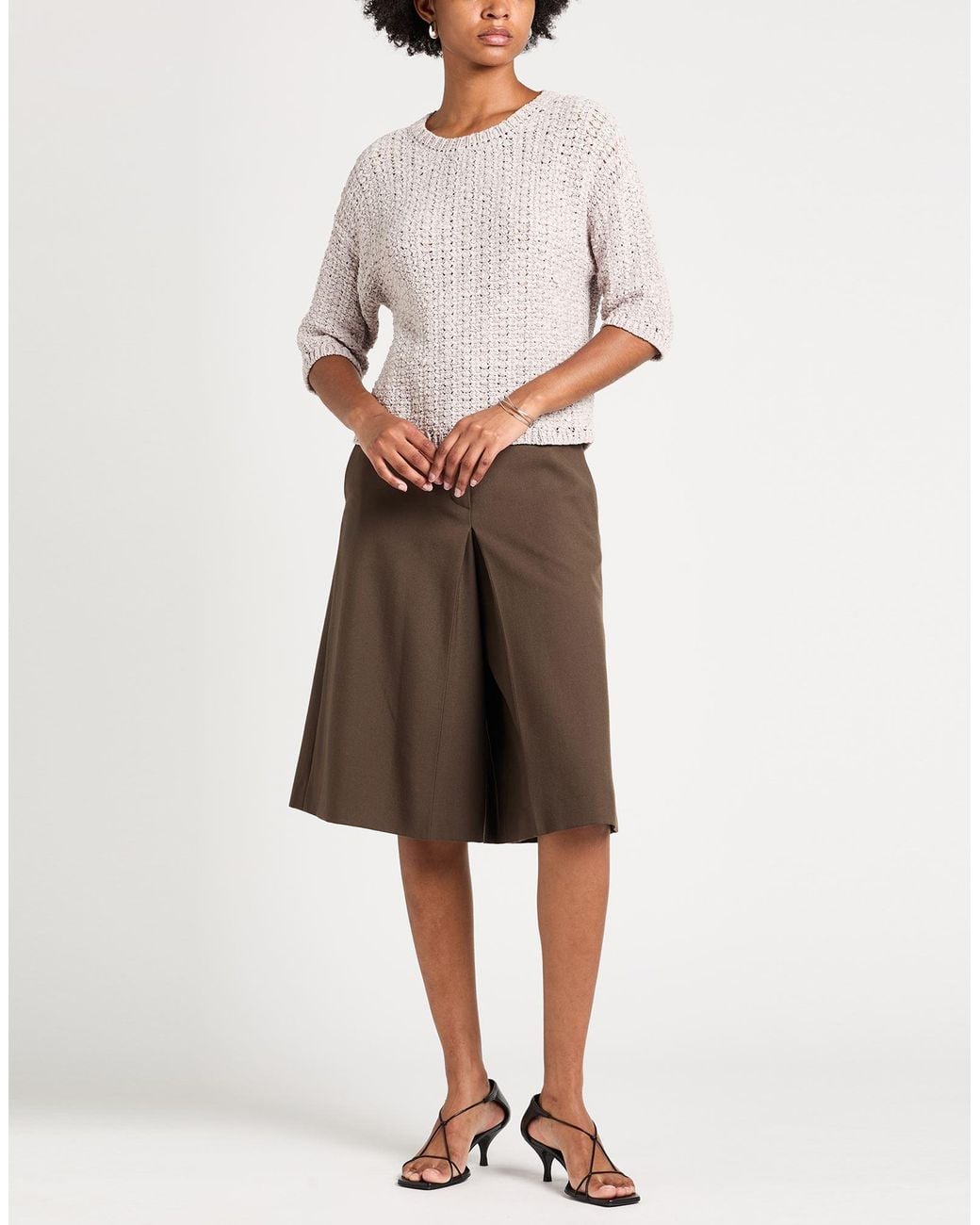 Alpha Studio Gray Taupe Sweater Cotton, Polyamide