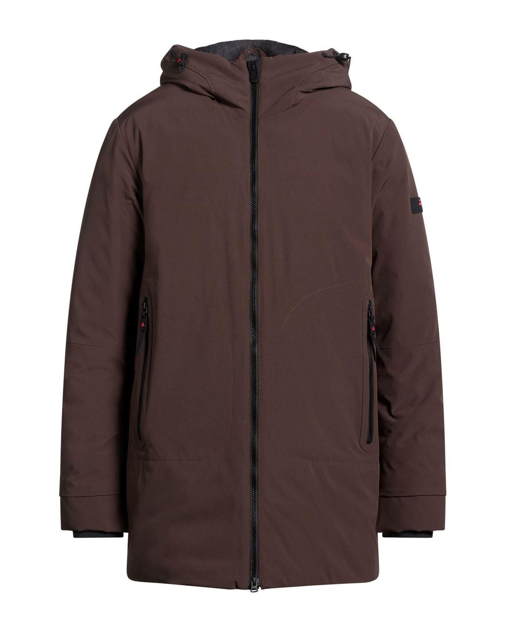 Peuterey Brown Coat Polyester, Elastane for men