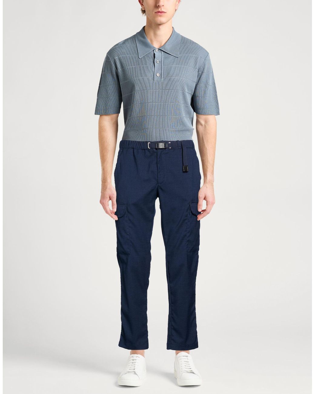 White Sand Blue Pants for men
