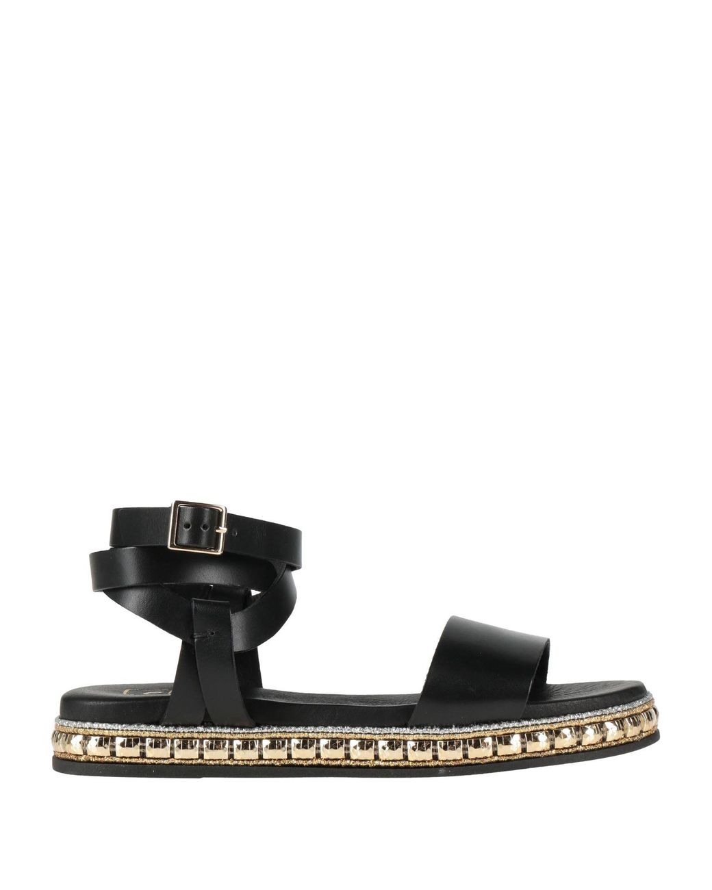 Être Cécile Black Sandals Cowhide