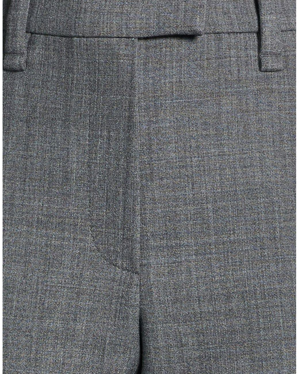 Brunello Cucinelli Gray Pants Polyester, Wool, Elastane