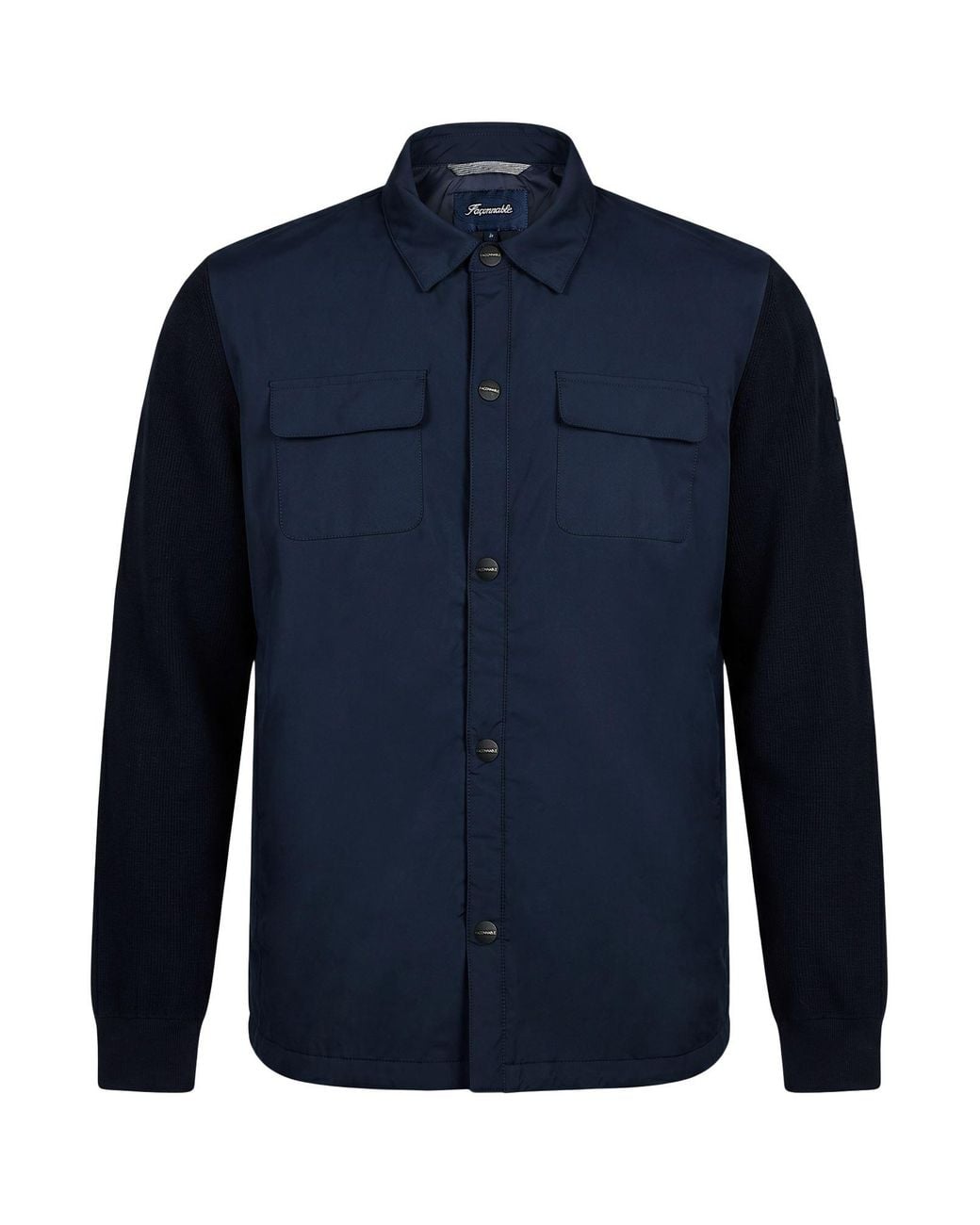 Façonnable Blue Midnight Jacket Polyester, Cotton for men