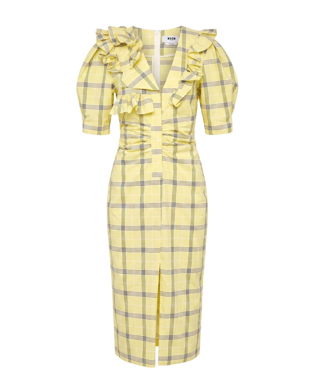 MSGM Metallic Midi Dress Cotton, Polystyrene