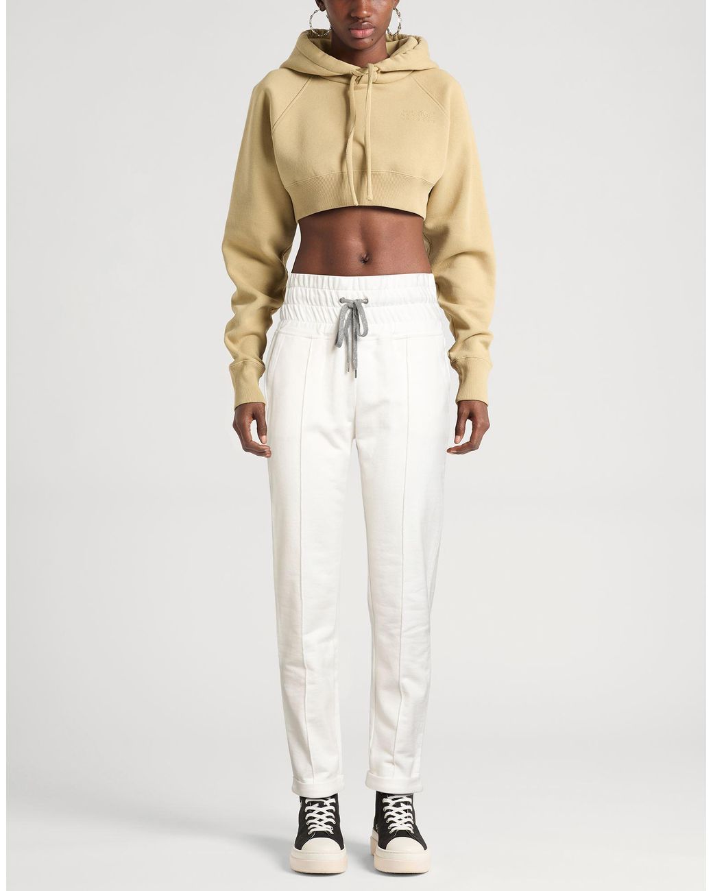 Eleventy White Pants Cotton, Wool, Viscose, Cashmere