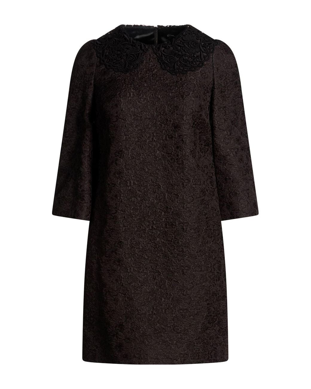 Dolce & Gabbana Black Mini Dress Cotton, Silk
