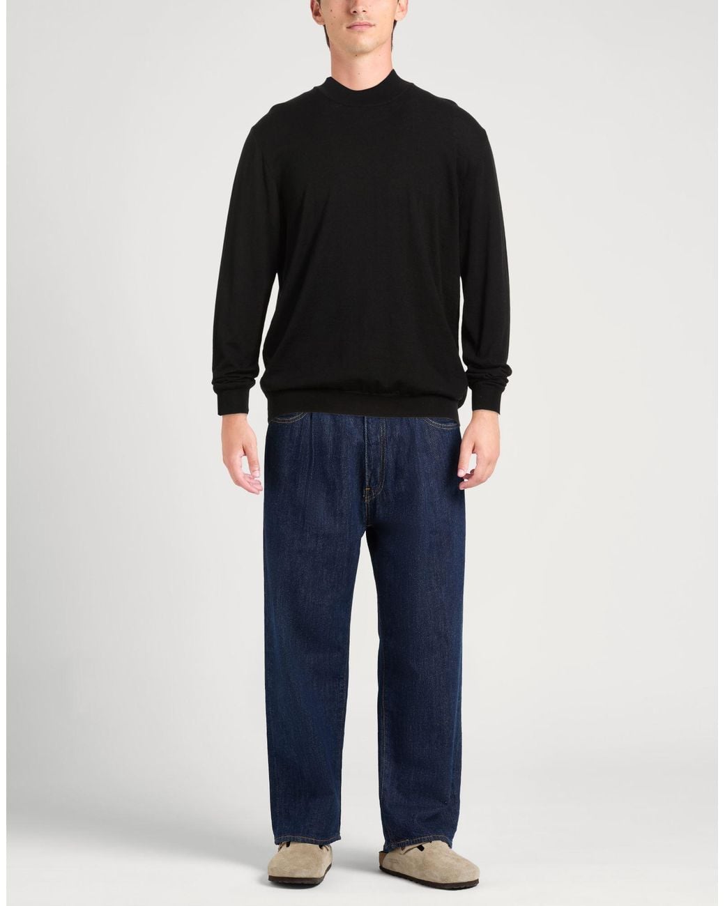 Dondup Black Turtleneck Wool, Cotton for men