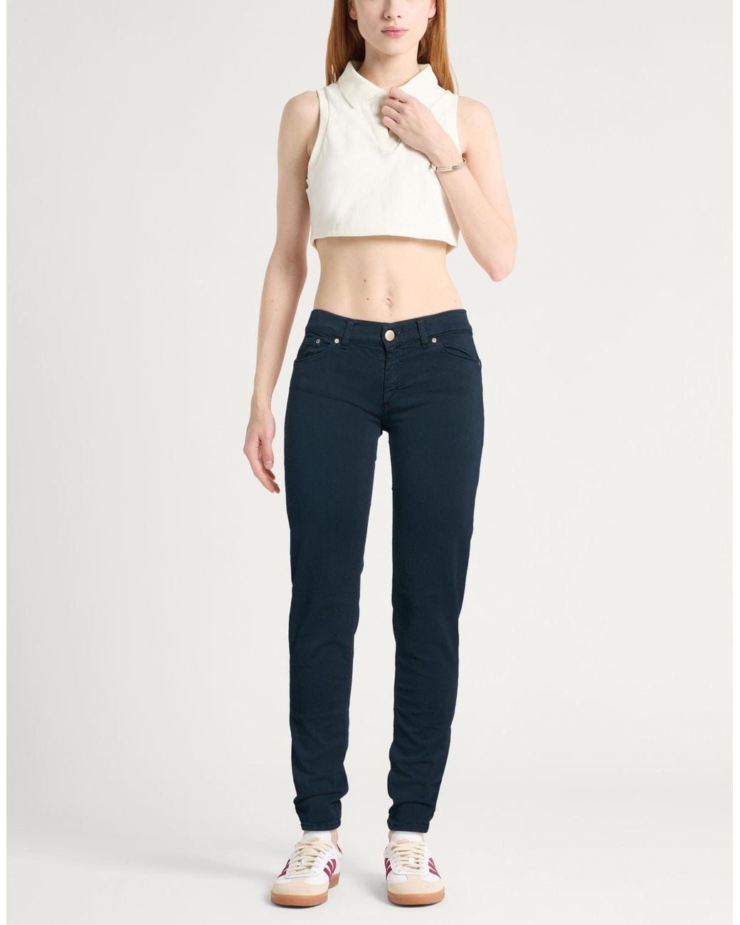Dondup Blue Midnight Pants Cotton, Elastane