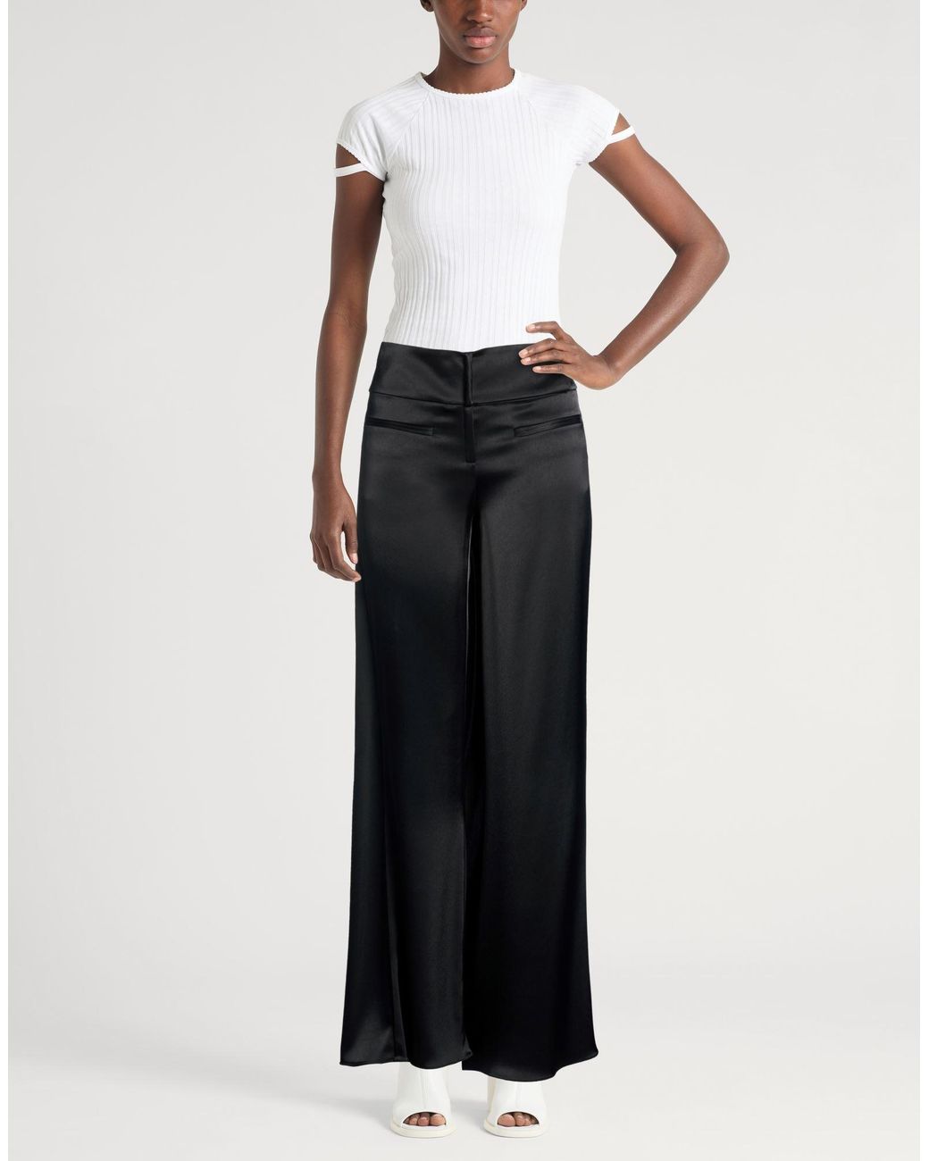 Courreges Black Pants Triacetate, Polyester