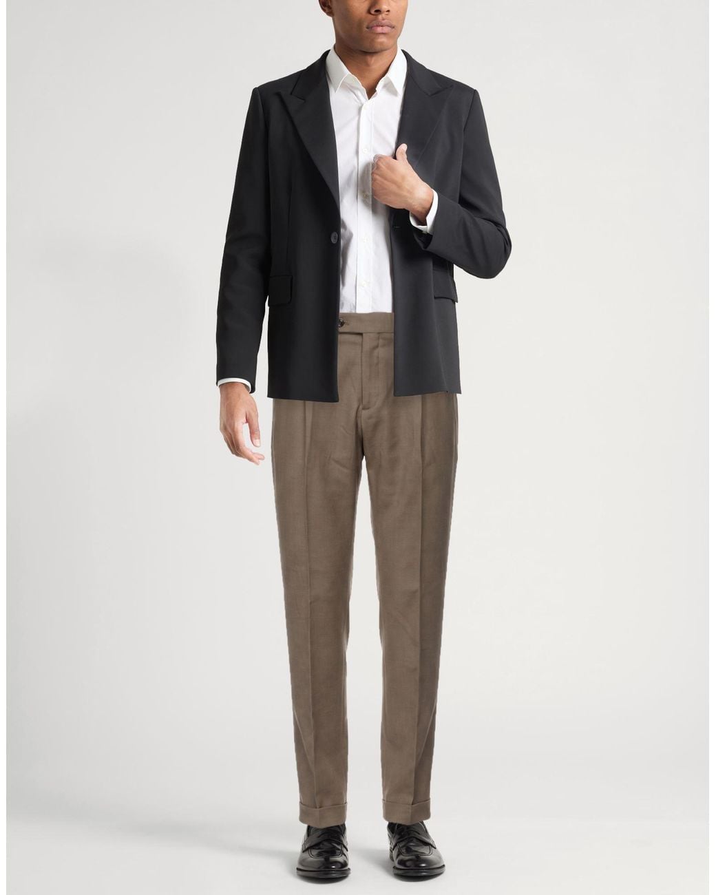 Berwich Gray Taupe Pants Cotton, Elastane for men