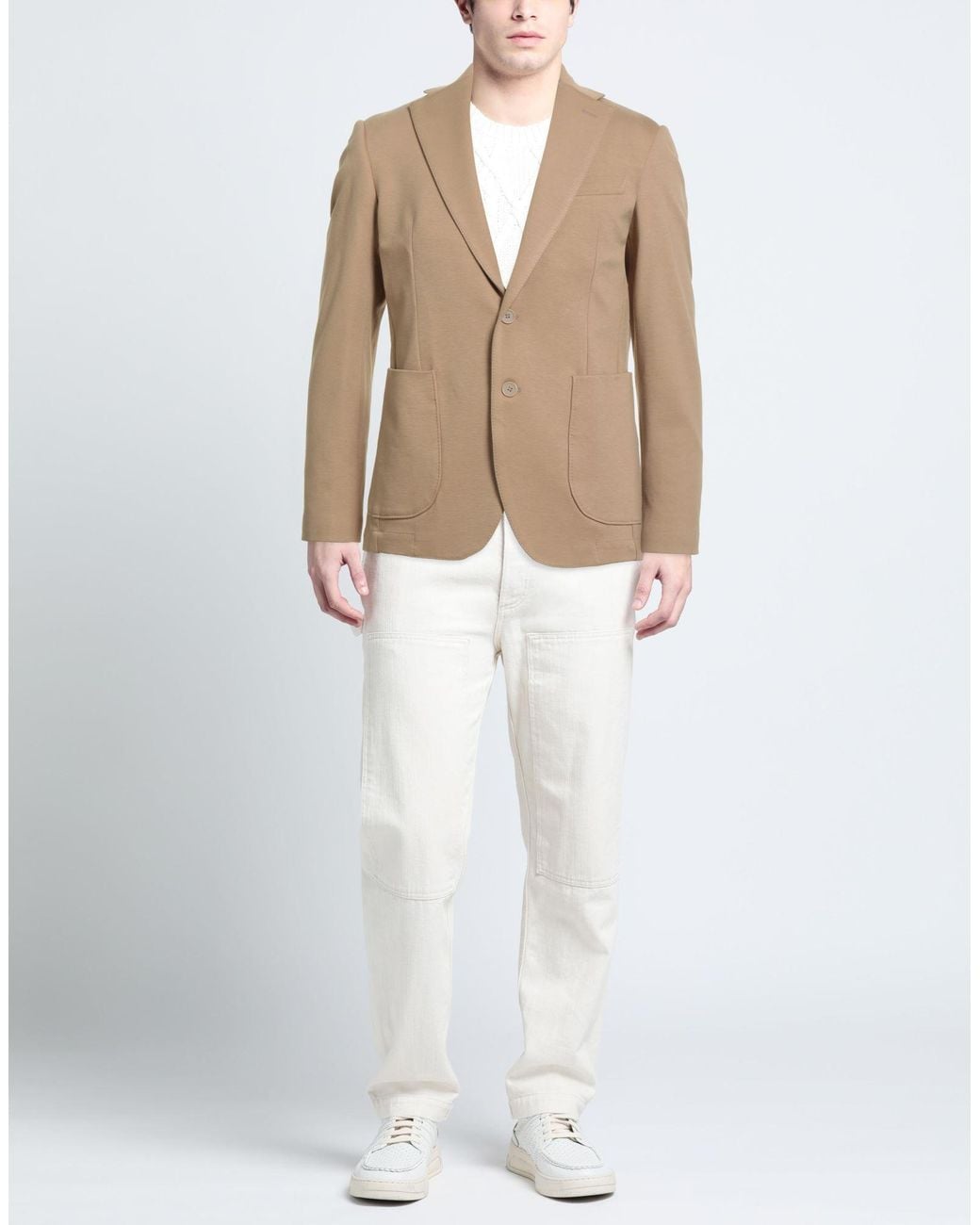 MARCIANO BY GUESS Natural Camel Blazer Polyester, Viscose, Elastane for men