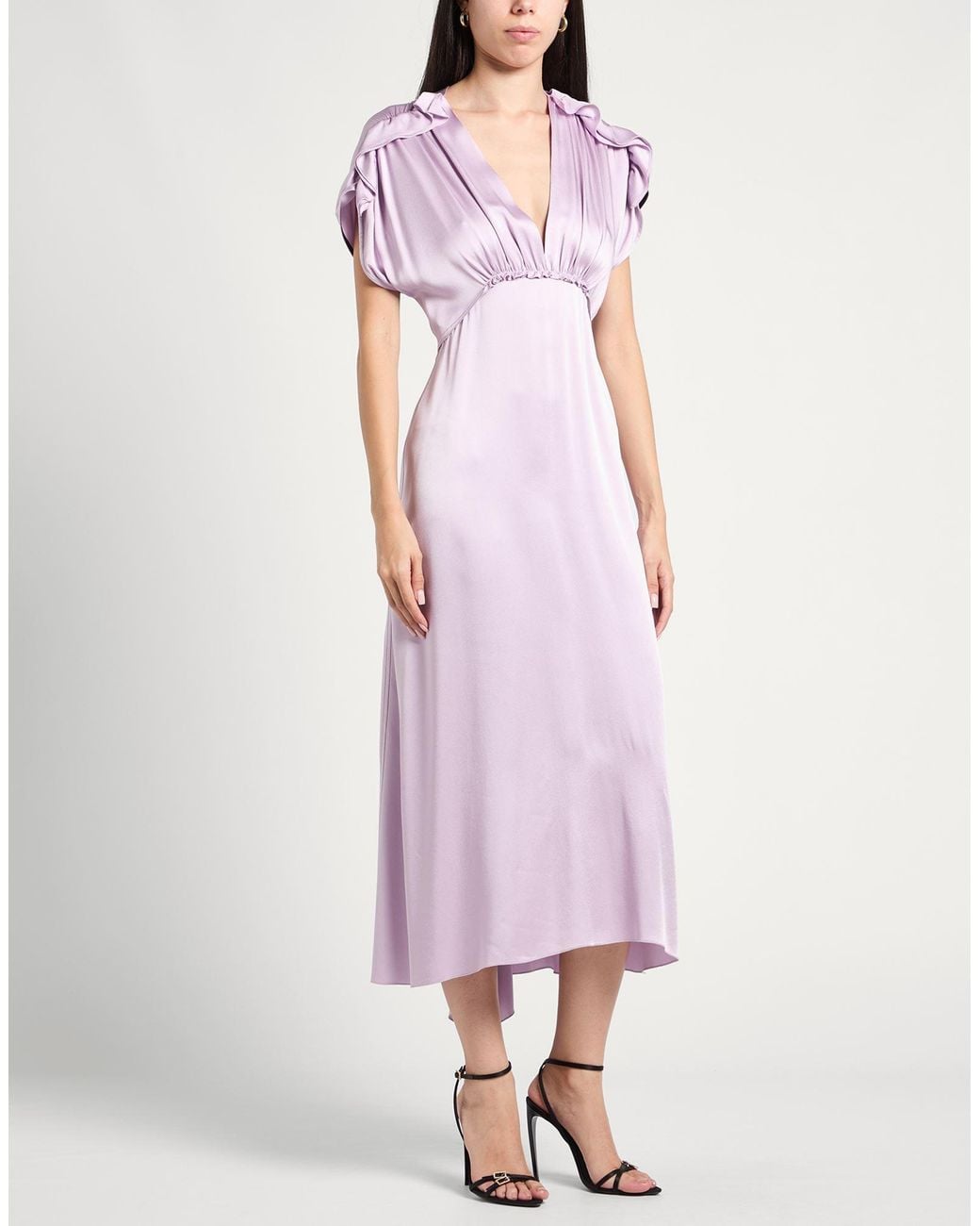 Victoria Beckham Purple Maxi Dress Acetate, Viscose