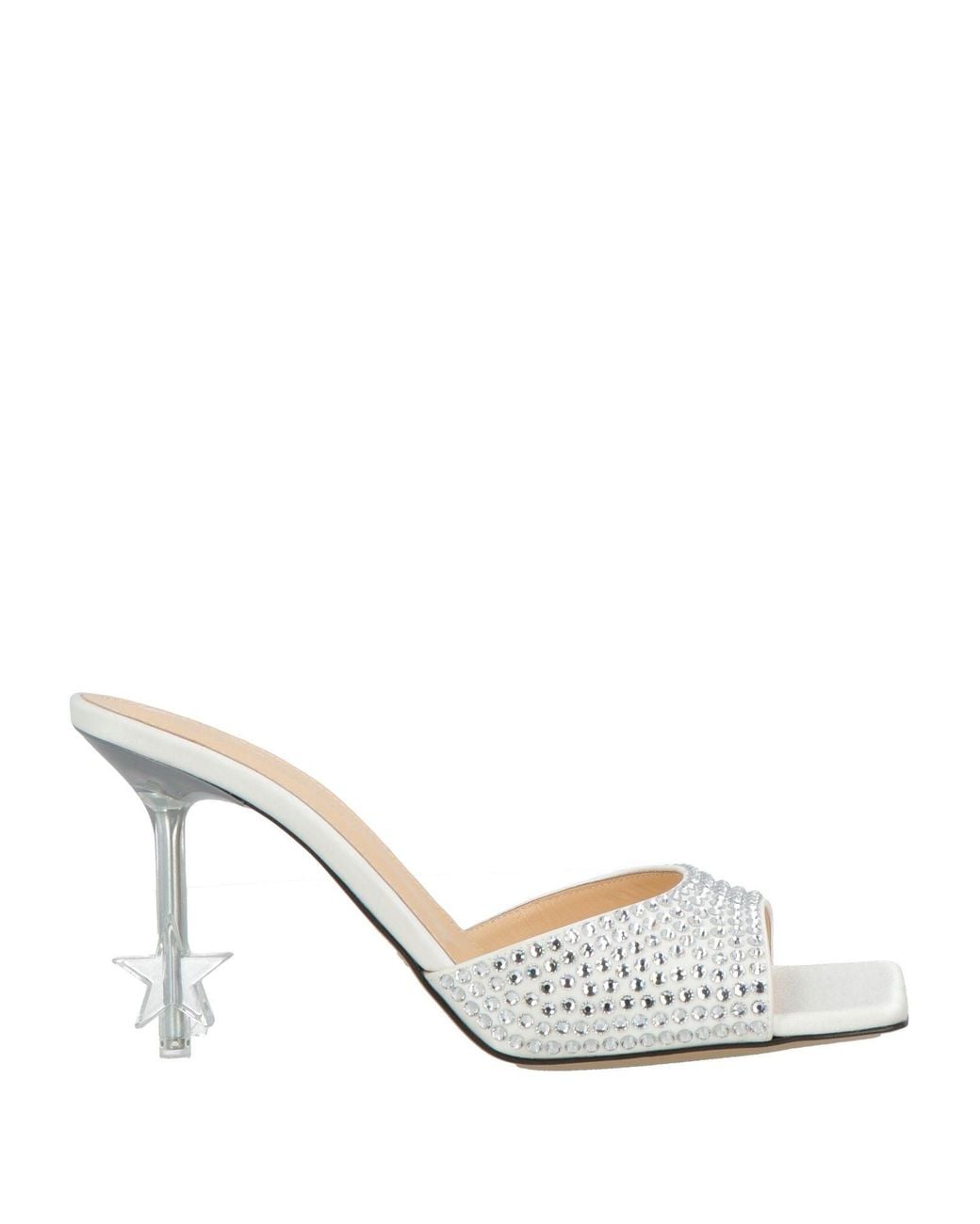 Mach & Mach White Sandals Textile Fibers