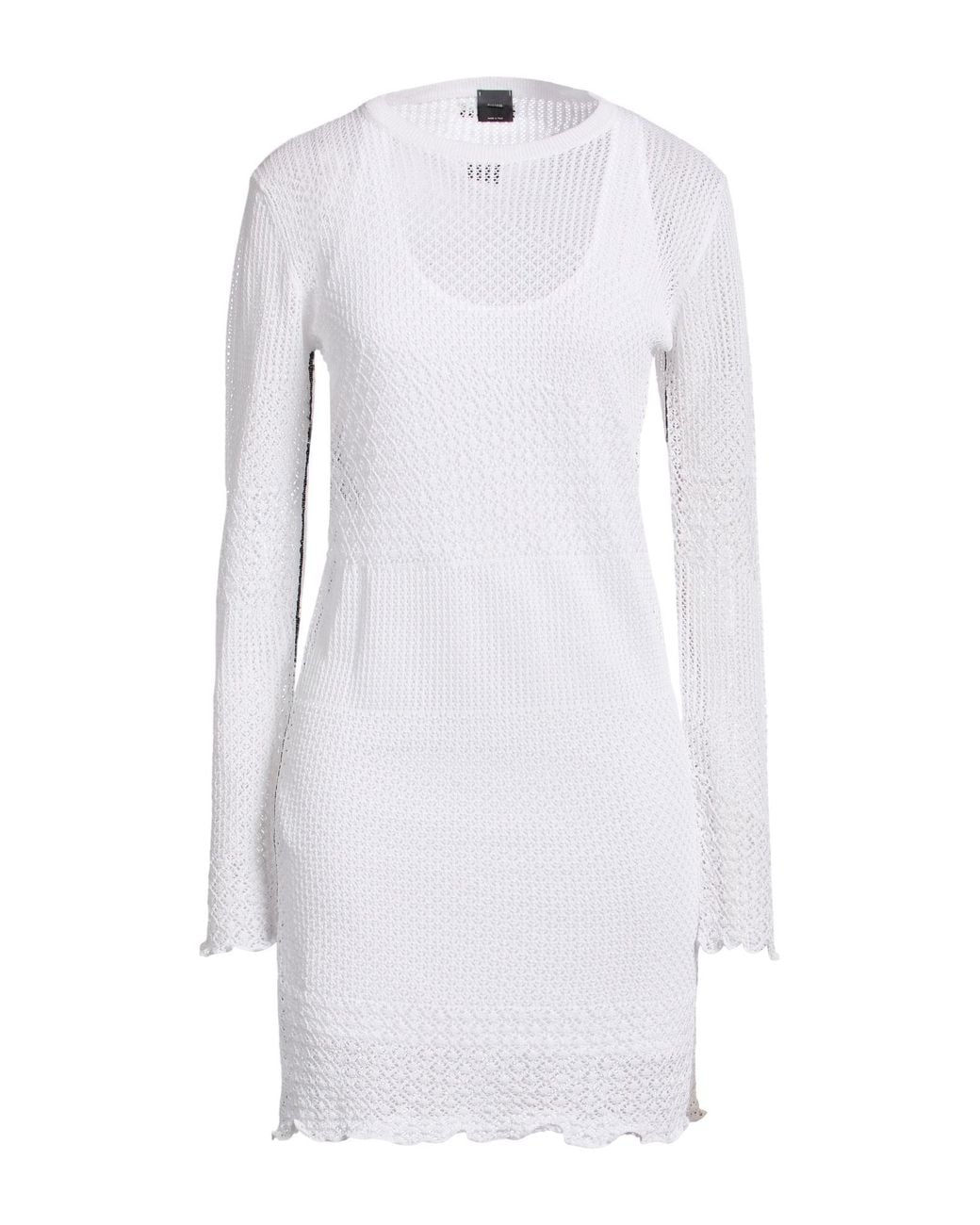 Pinko White Mini Dress Viscose, Polyester