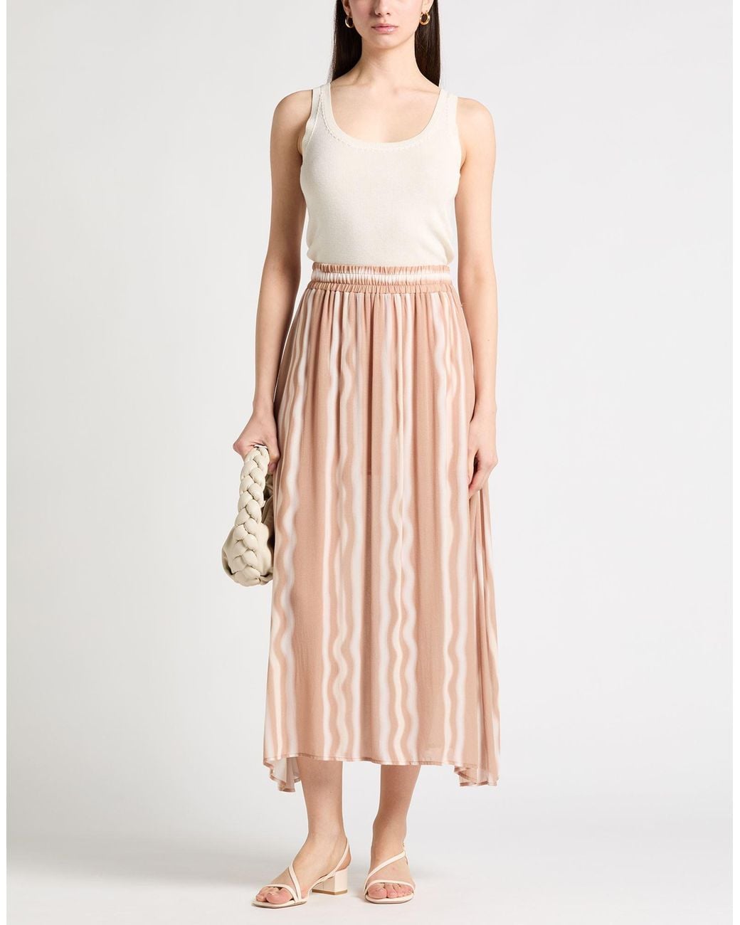 ARMANI EXCHANGE Pink Camel Maxi Skirt Viscose