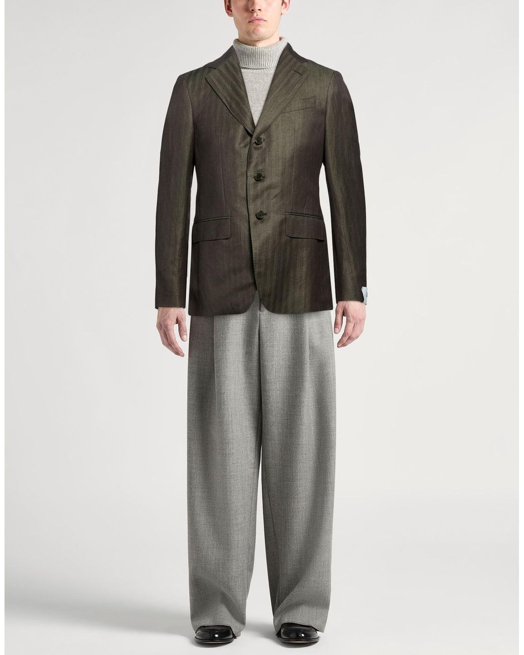Caruso Green Blazer Linen, Wool for men